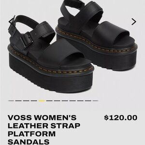 Dr. Martins VOSS WOMEN'S LEATHER STRAP PLATFORM SANDALS 7